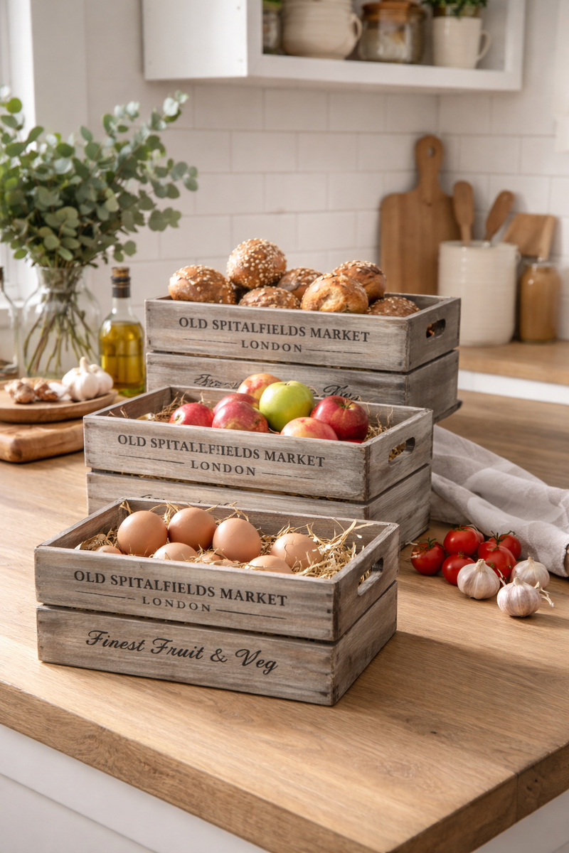 Borough Market Rustic Storage Crates – Handmade Wooden Boxes