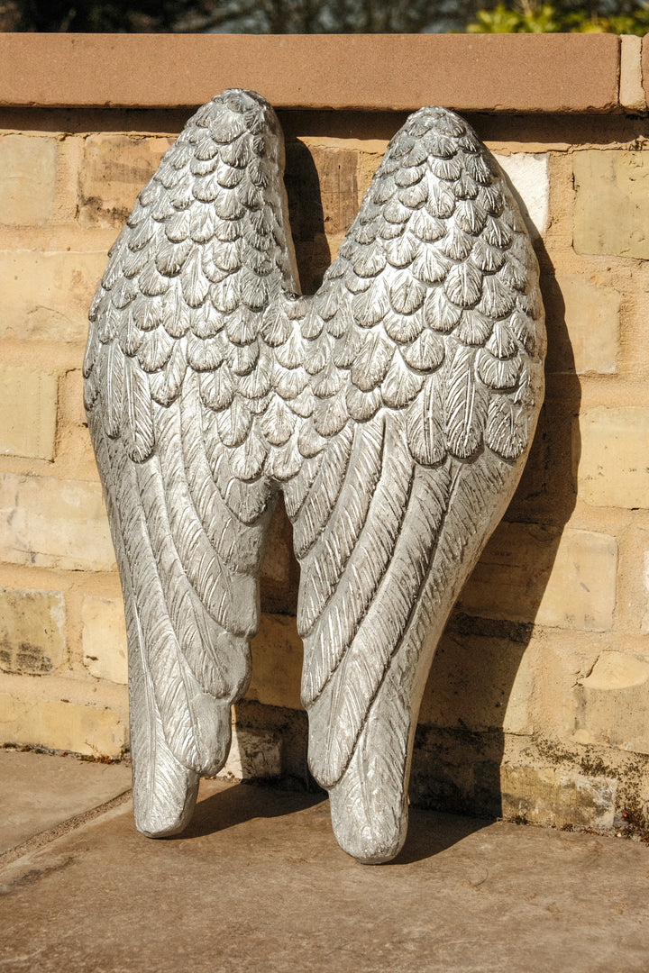 Wall Art Hanging Angel Wings Silver Home Garden Decor Decoration Gift