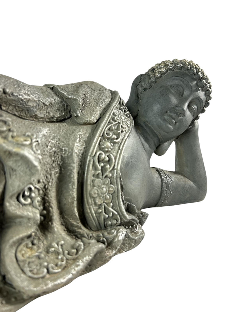 Large Stone Effect Laying Down Buddha Garden Ornament Decoration