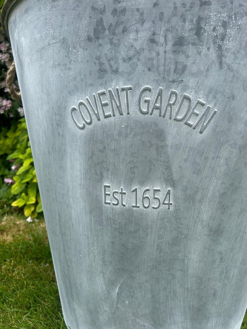 60cm XXL Zinc Round Planter Garden Flowers Trees Plants Pots Set of 2