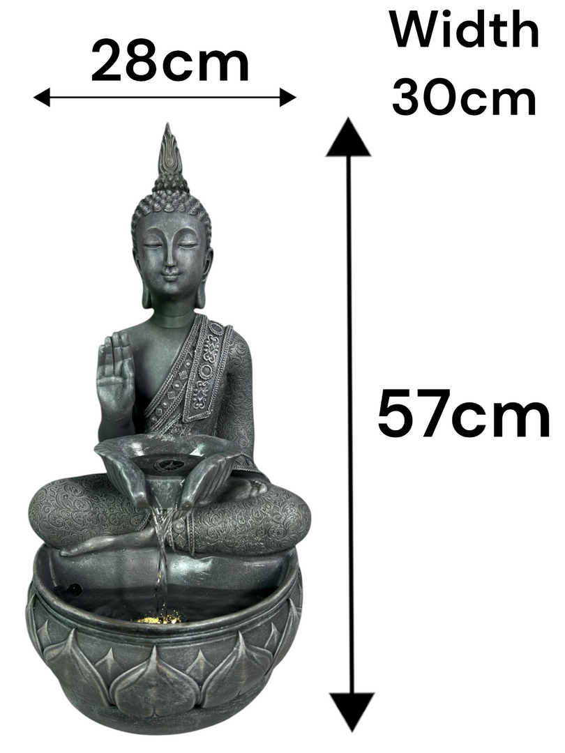 Large Buddha Water Feature With Light Garden Giftwear Outdoor Decor Decoration