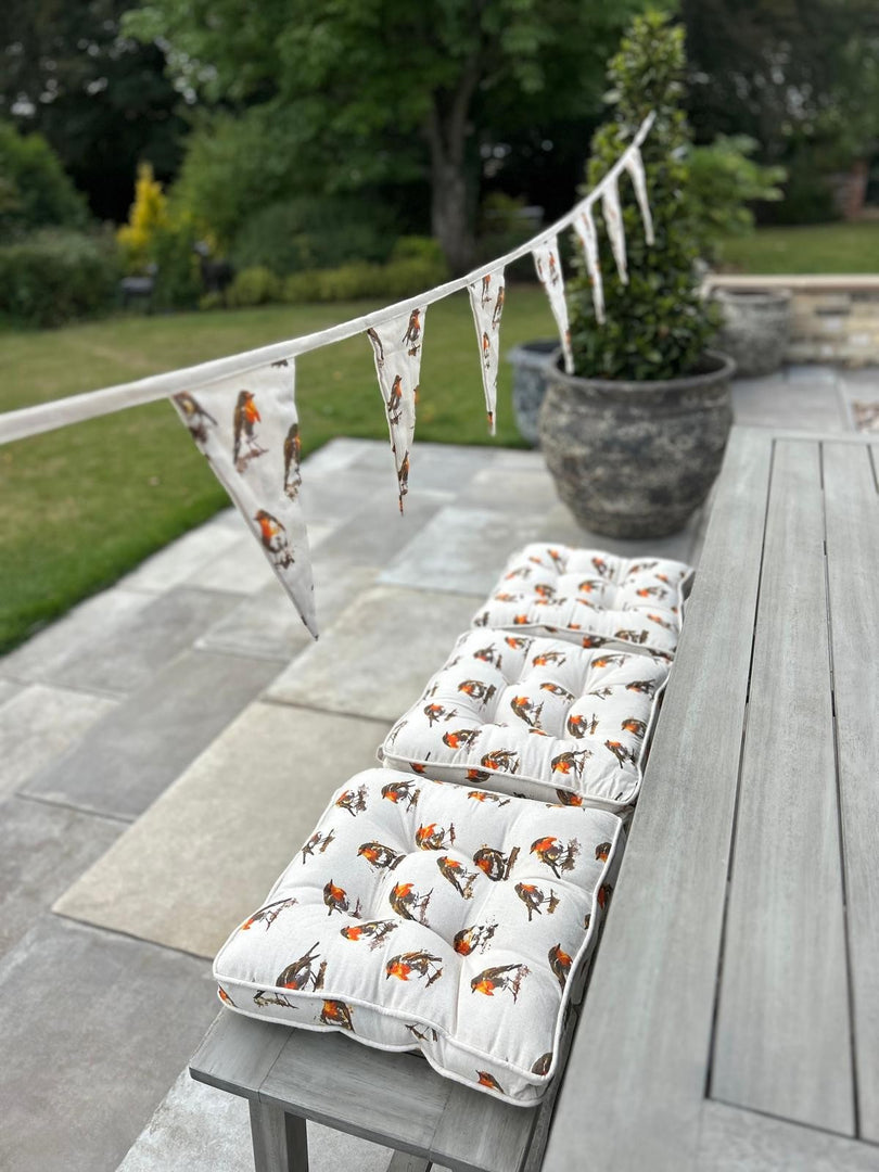 Robin Box Cushion Seat Pad Kitchen Garden Decor Single Set of 2, 4 or 6 40cm