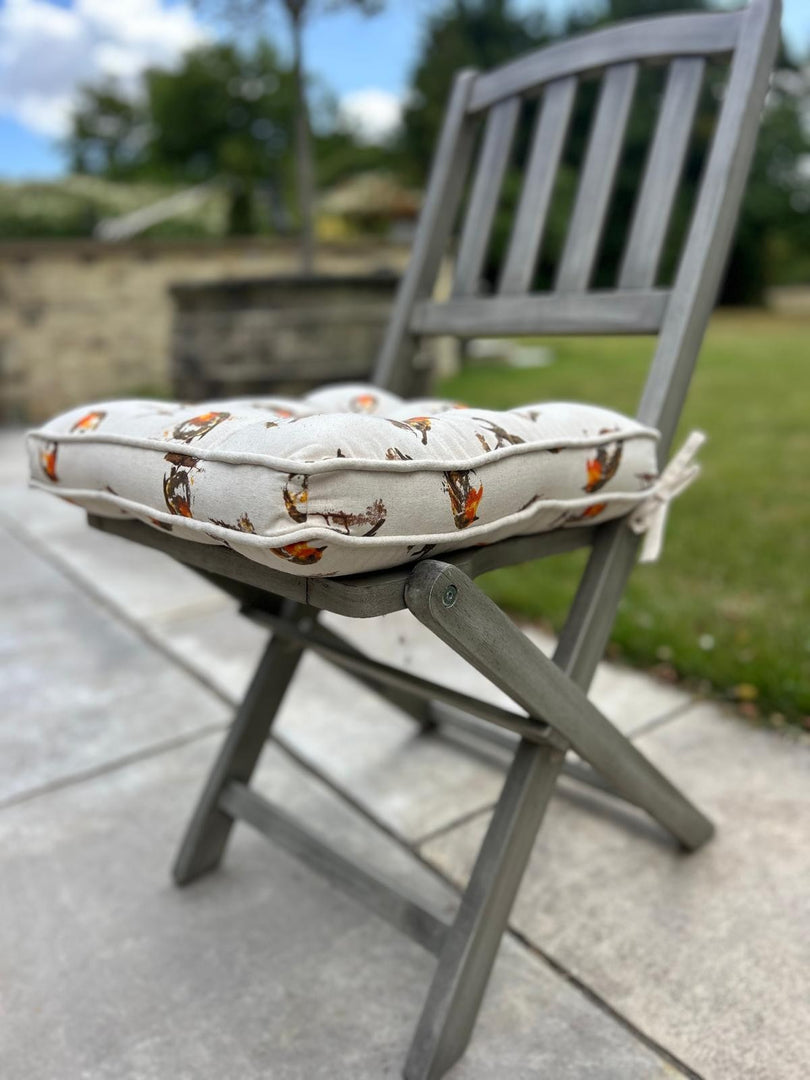 Robin Box Cushion Seat Pad Kitchen Garden Decor Single Set of 2, 4 or 6 40cm