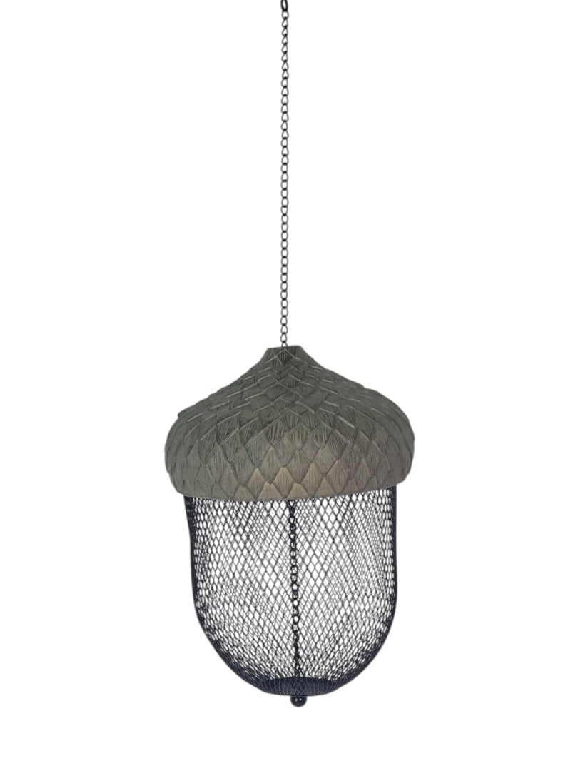 Hanging Acorn Bird Nut Seed Feeder Birds Wildlife Garden Tree Metal Decor Gift