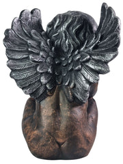 Bronze Effect Dreaming Sitting Down Cherub Angel Garden Decoration Ornament