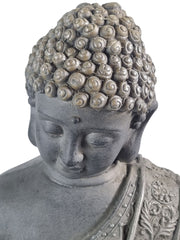Large Stone Effect Kneeling Buddha Garden Decoration with Tea-light Holder