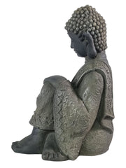 Large Stone Effect Kneeling Buddha Garden Decoration with Tea-light Holder