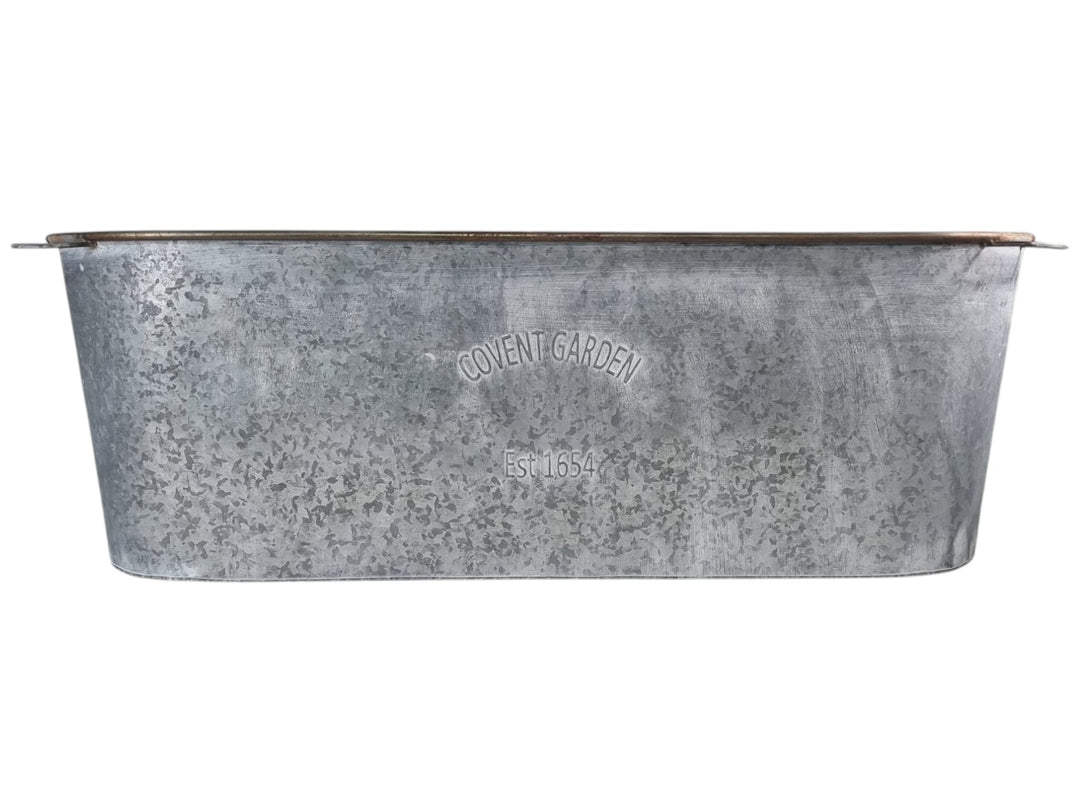 105cm XXL Zinc Planter Garden Flowers Trees Embossed Heritage