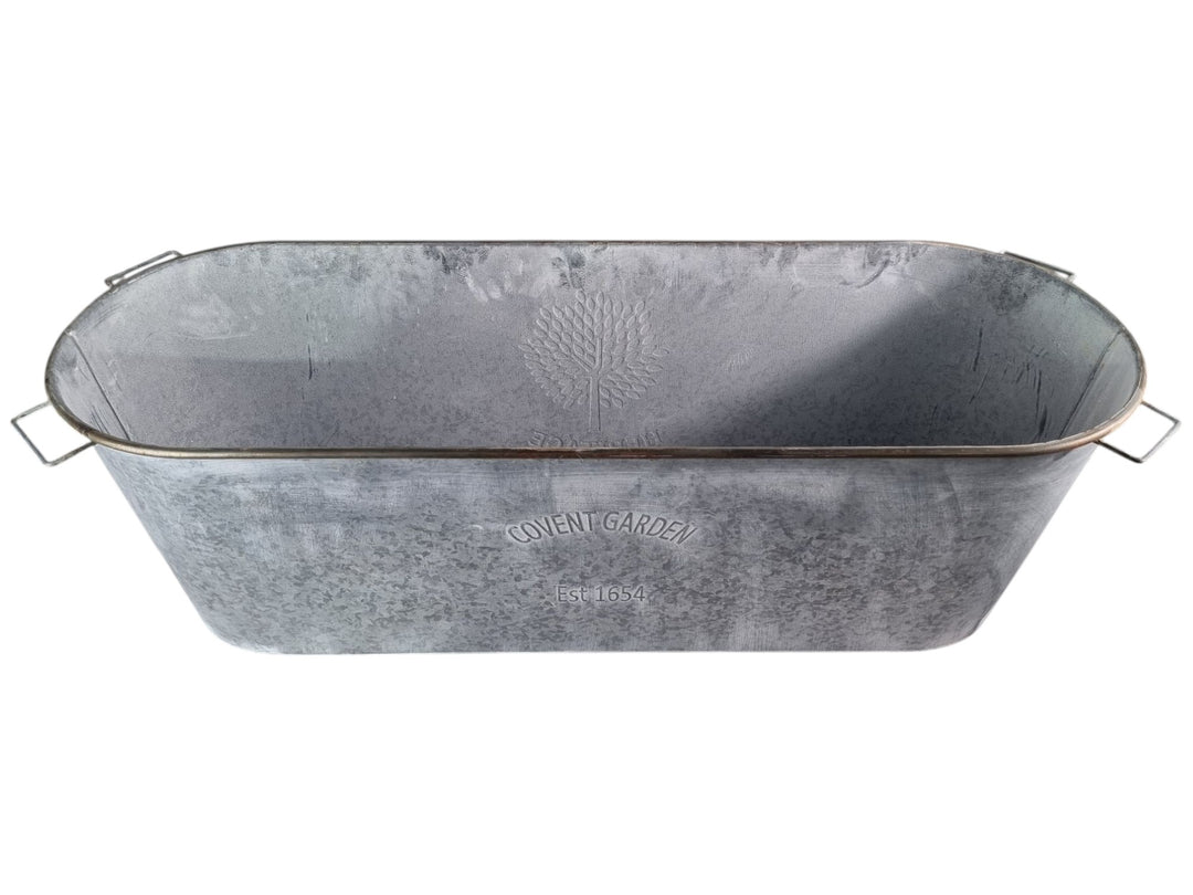 105cm XXL Zinc Planter Garden Flowers Trees Embossed Heritage