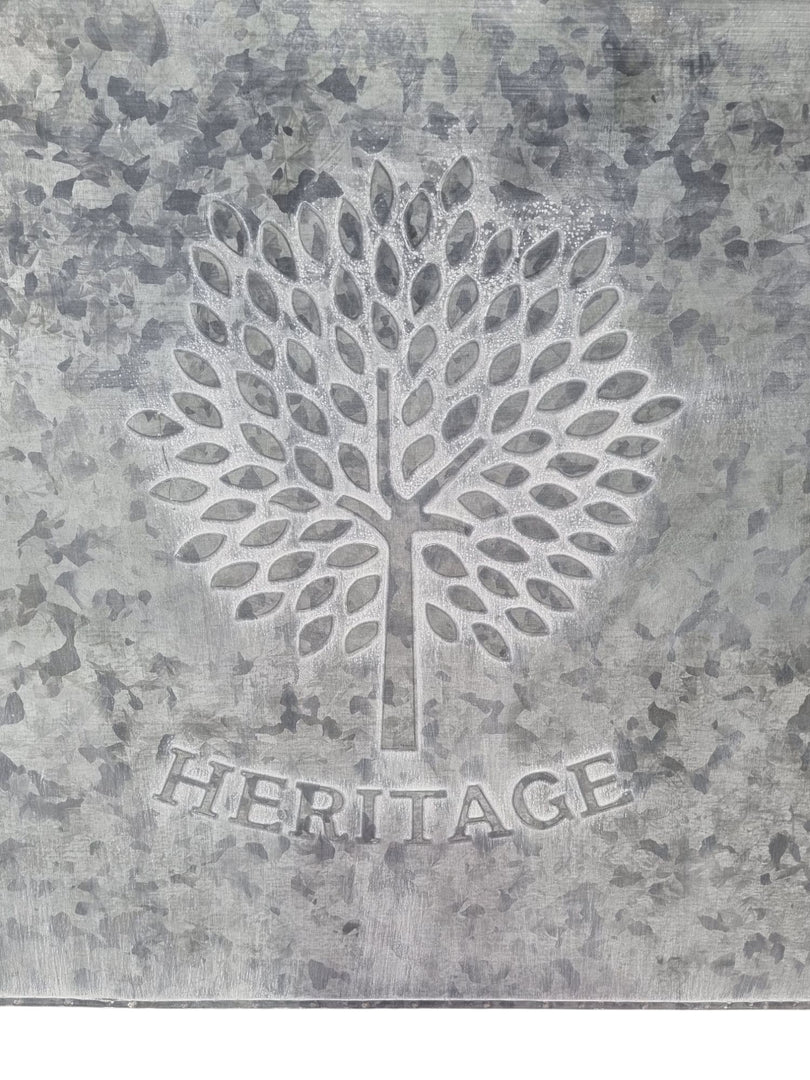 105cm XXL Zinc Planter Garden Flowers Trees Embossed Heritage