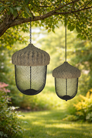 Acorn Bird Feeder Nut Seeds Feeder Large Hanging Birds Wild Metal Decor Gift