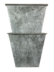 Medium Zinc Square Planter Garden Flowers Trees Plants Pot