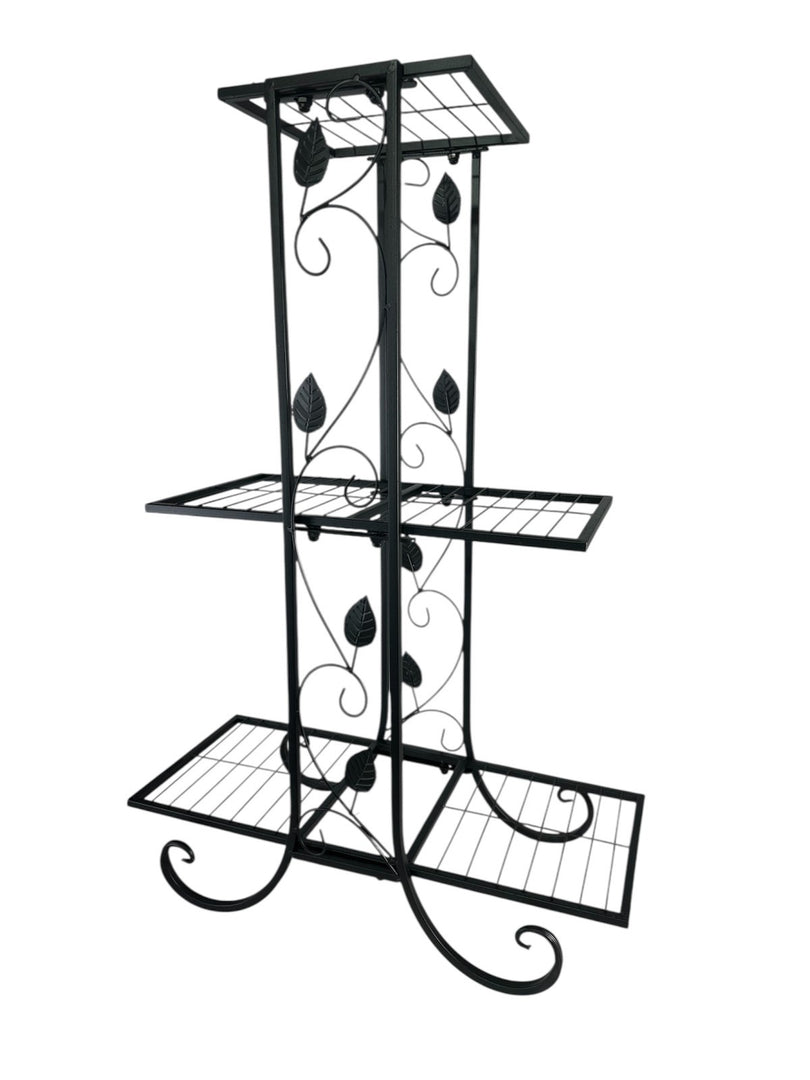 3 Tier Black Metal Shelf Decorative Shelves Freestanding Unit Plant Display4