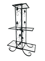 3 Tier Black Metal Shelf Decorative Shelves Freestanding Unit Plant Display4