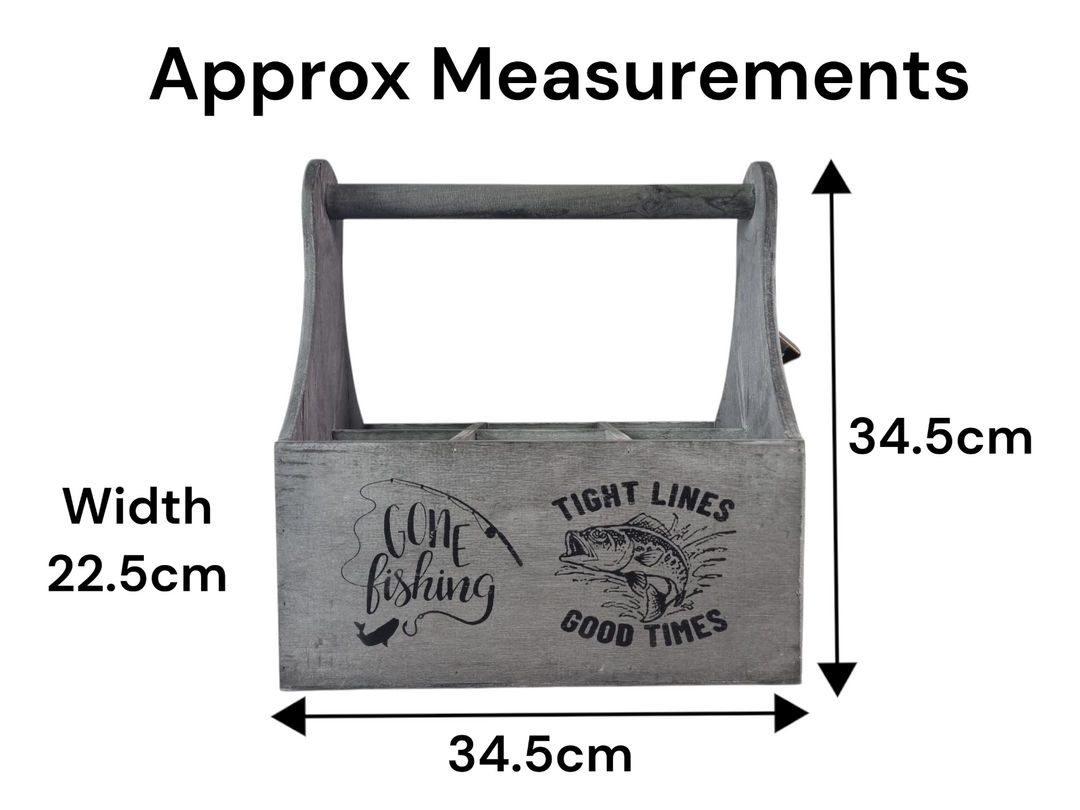 Wooden Beer Bottle Gift Box Carrier Fishing Fisherman Gift Novelty Xmas Large1