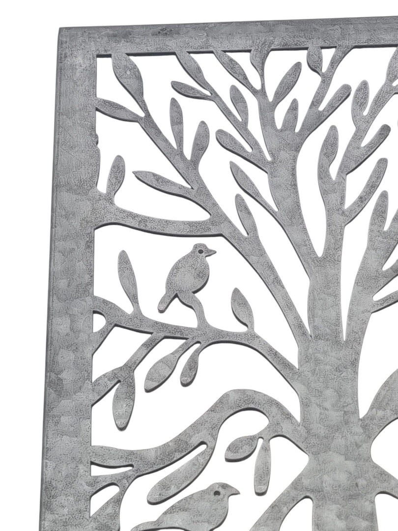 Zinc Tree of Life Wall Mirror with Birds Garden Outdoor Wall Plaque Decoration12