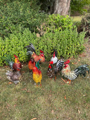 Decorative Dark Brown Metal Cockerel Rooster Garden Outdoor Lawn Ornament Decor9