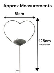Antique Grey Heart Bird Bath Stake Feeder Garden Giftware Decor Decoration Gift1