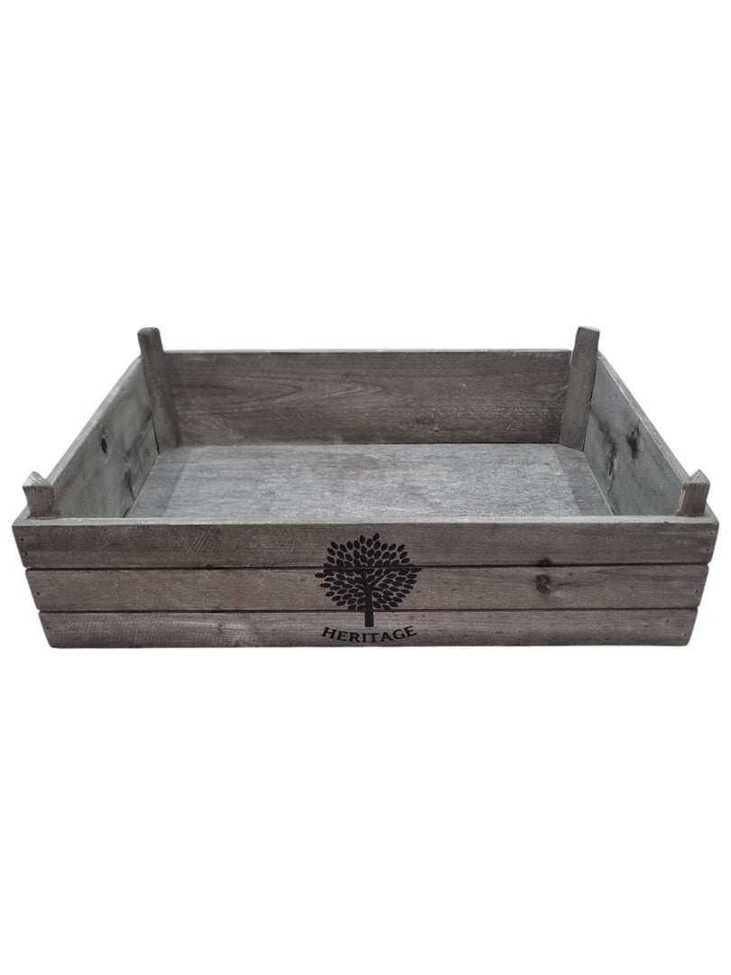 Heritage Set of 3 Wooden Nesting Storage Crates Rustic Grey Vintage Style Box23
