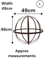Set of 2 Rustic Metal Garden Spheres Decorative Outdoor Orb Sculptures Brown1