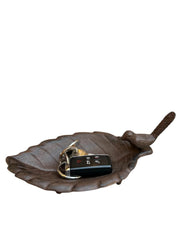 Cast Iron Leaf Bird Feeder Dish Seed Bowl Garden Gift Ornament Decoration Feed12