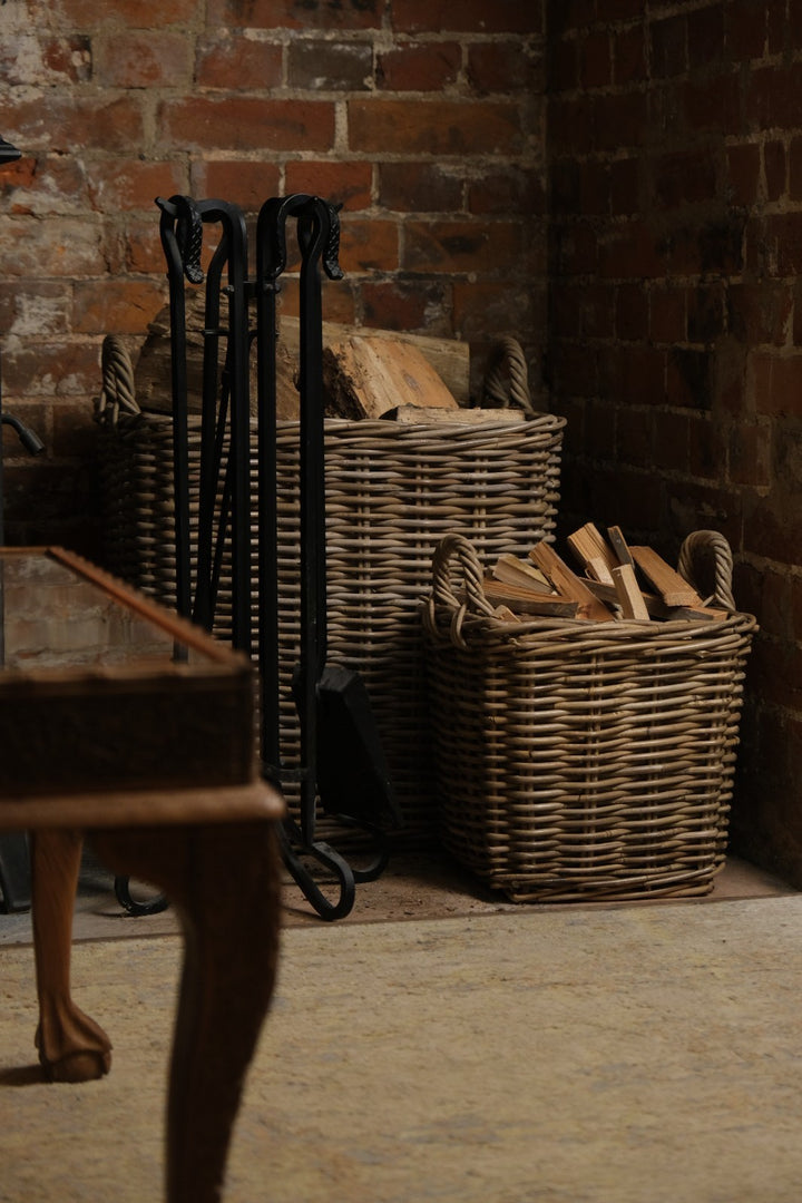 NEW Square Kubu Wicker Rattan Log Storage Handmade Traditional Basket Home Decor14