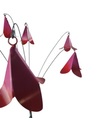 Pink Metal Bell Flower Stake Verdigris Stem Garden Ornament Decor Gift Floral6