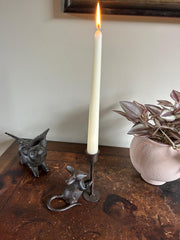 Pair of Cast Iron Mouse Candlestick Holders Mice Candle Sticks Rustic Decor Gift9