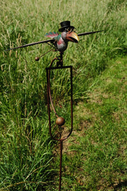 Colourful Flying Rocking Balancing Crow Rocker Garden Ornament Decoration Stake2