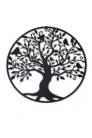 Large Black Tree & Birds Metal Garden Outdoor Wall Art  Plaque 80cm Diameter4