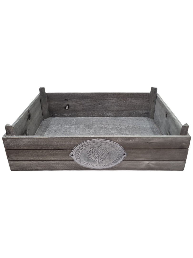 Heritage Set of 3 Wooden Nesting Storage Crates Rustic Grey Vintage Style Box22