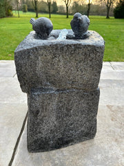 Grey Two Birds Water Feature With Light Garden Giftwear Outdoor Decor Decoration0