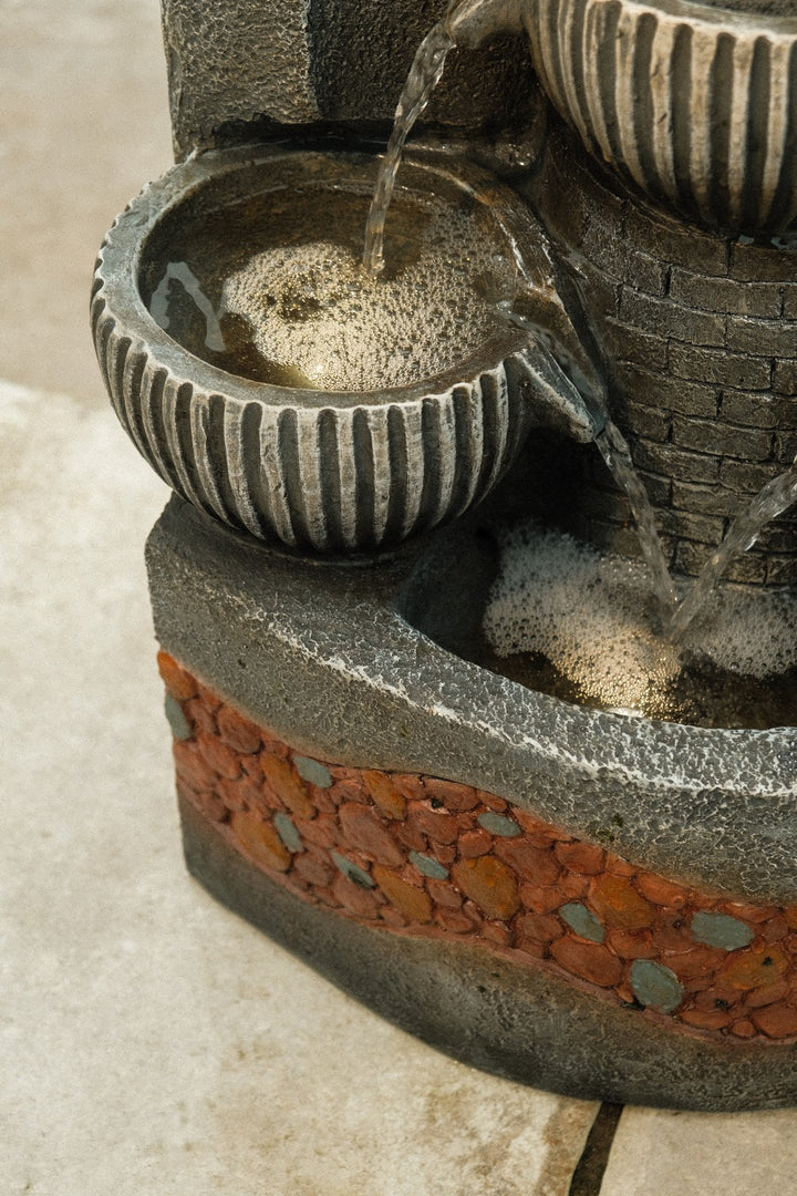 Sparkling Jugs Water Feature Cascading Garden Light Up LED Outdoor Decor Gift2