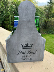 Wooden Best Dad In The World Bottle Gift Box Carrier Gift Novelty Xmas Large9