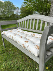 Happy Hedgehog Bench Seat Pad Grey Cushion Outdoor Garden Decor 110cm x 50cm4