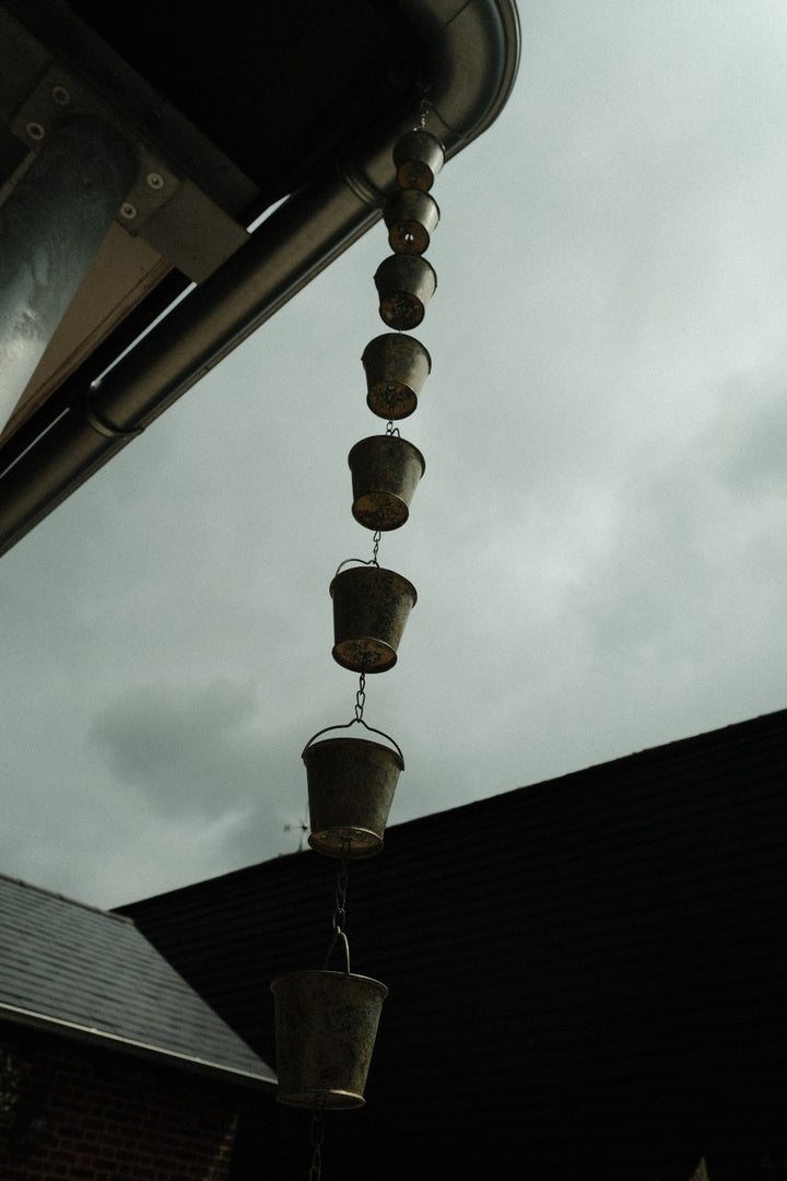 Bucket Rain Chain Hanging Garden Outdoor Nature Ornament Water Decoration10