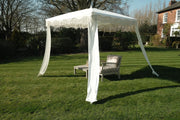 Antique White Gazebo Marquee Canopy Fringe Outdoor Garden Beach Cabana Style UK10