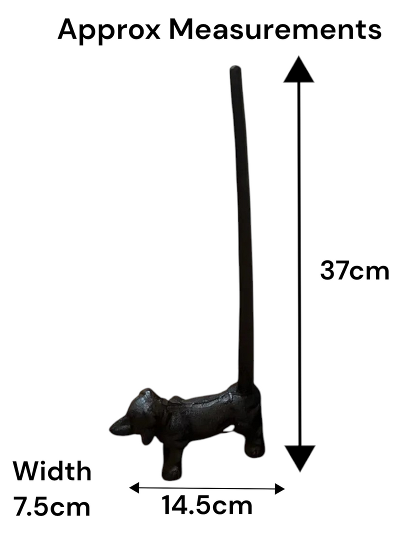 Cast Iron Dachshund Kitchen Roll Holder Paper Towel Stand Sausage Dog Door Stop1