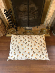 Robin Beige Nature Bird Floor Cushion Red Blue Dog Bed Christmas Indoor Gift11
