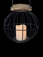 Black Metal Hanging Lantern Candle Holder Rustic Garden Patio Outdoor Decor4