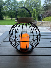 Black Metal Hanging Lantern Candle Holder Rustic Garden Patio Outdoor Decor3