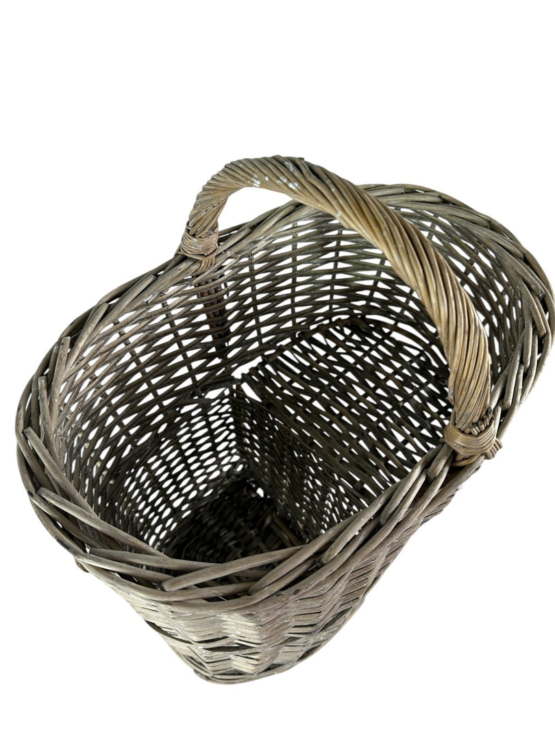 Driftwood-wash Wicker Willow Stair Basket with No Liner Home Stairs Storage Tidy13
