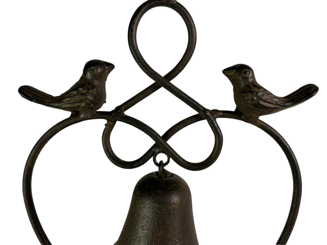 Brown Heart Hanging Windchime Garden Gift Outdoor Bell Bird Decoration Decor6