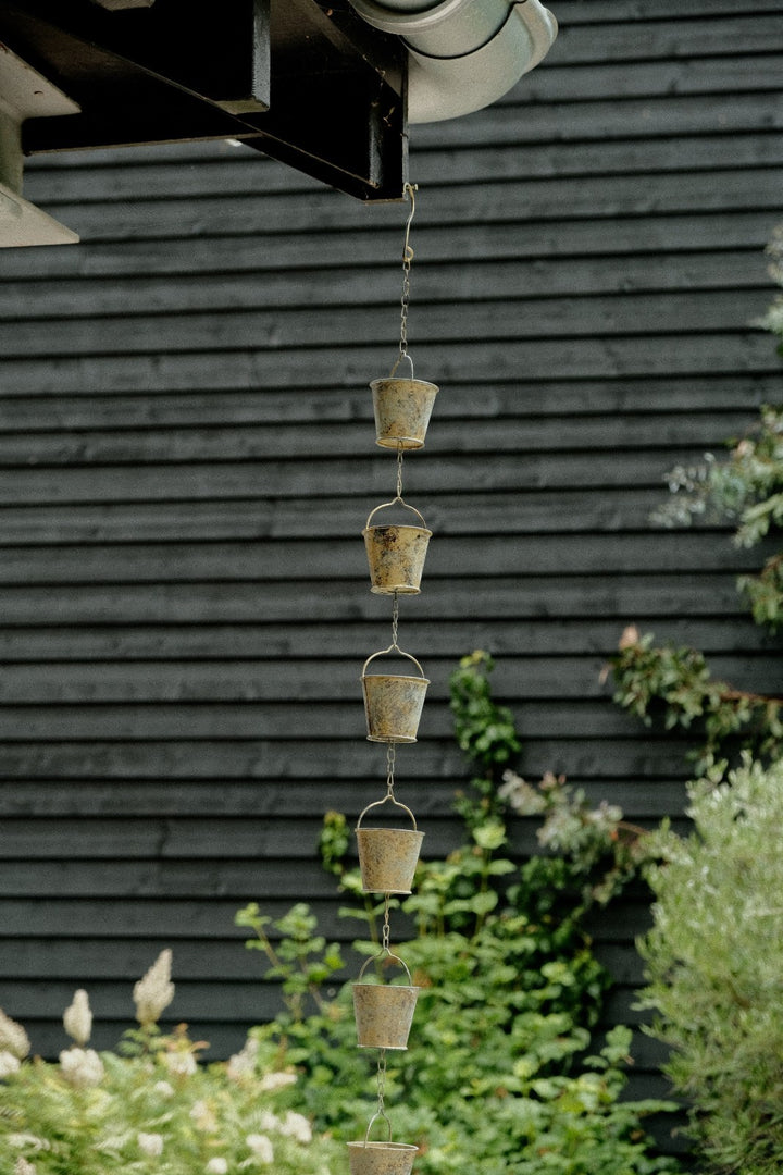 Bucket Rain Chain Hanging Garden Outdoor Nature Ornament Water Decoration6