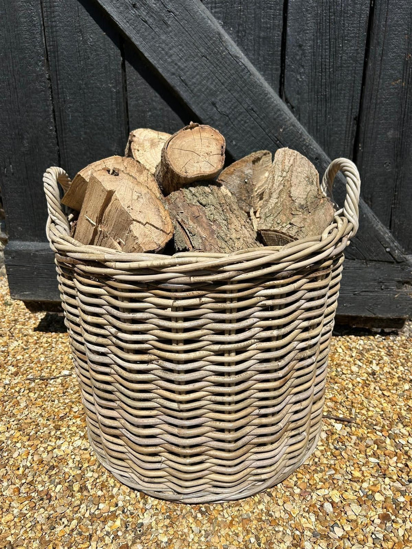 NEW Round Kubu Wicker Rattan Log Storage Handmade Traditional Fireside Basket9