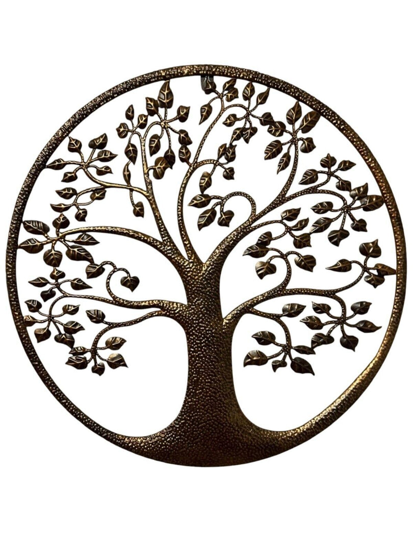 Bronze Tree Of Life Dimple Metal Garden Outdoor Wall Art Plaque 80cm Diameter4