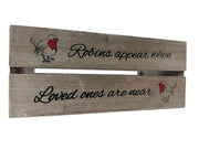 Wooden Crate Robins Appear When Loved Ones Are Near Decorative Box Christmas3