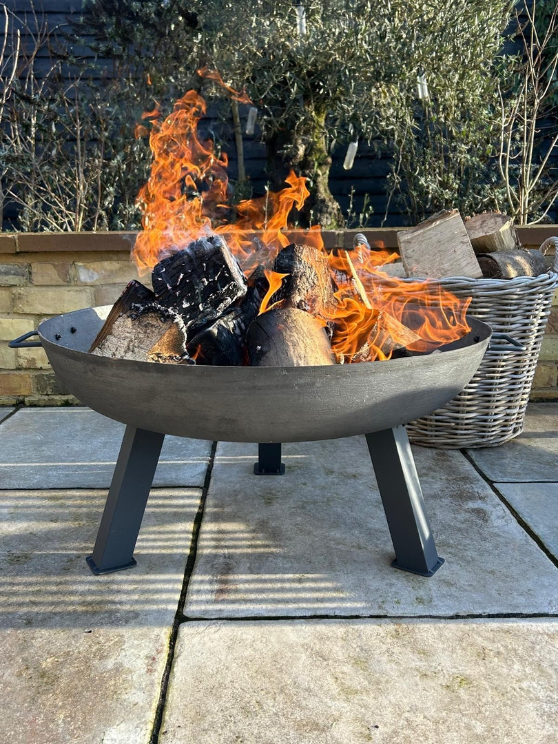 Large Garden Fire Pit Outdoor Patio Camping Cast Iron Bowl Log Burner Heater2