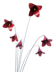 Pink Metal Bell Flower Stake Verdigris Stem Garden Ornament Decor Gift Floral7