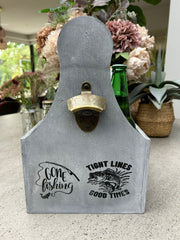 Wooden Beer Bottle Gift Box Carrier Fishing Fisherman Gift Novelty Xmas Large6